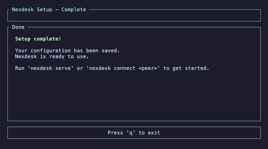Client setup — Complete