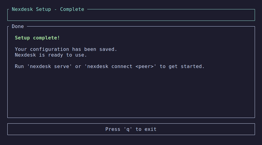 Server setup — Complete